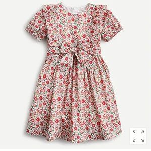 Girls' ruffle-trim dress in Liberty® Danjo print